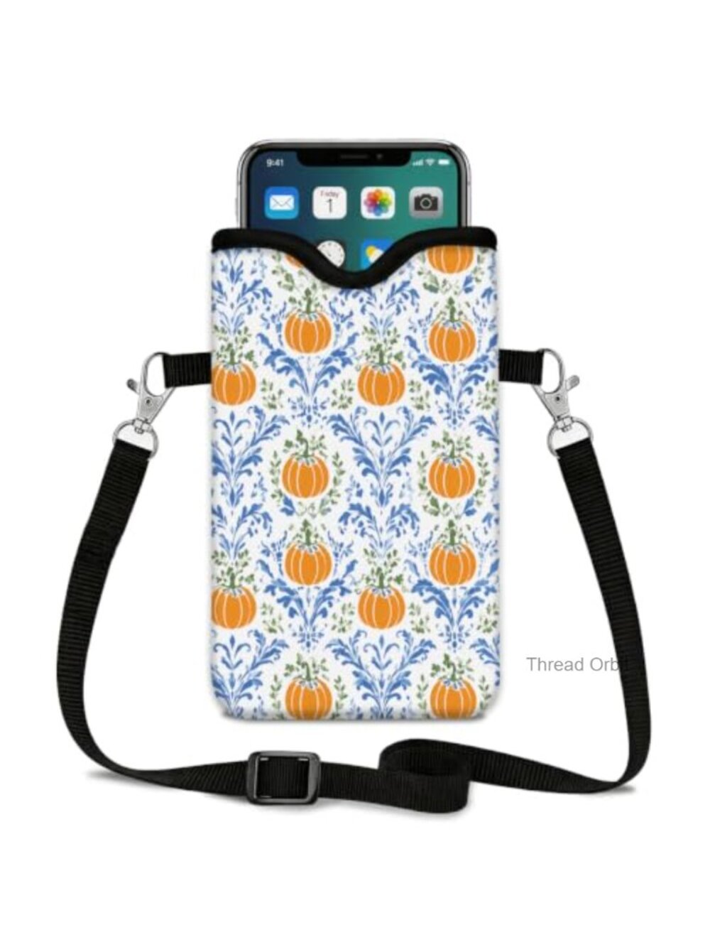 Neoprene Phone Sleeve Crossbody Pouch Bag Removable Strap